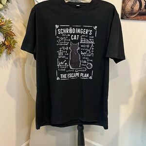 Schrödinger's Cat "The Escape Plan" Physics Quantum Mechanics Tee, Unisex XL